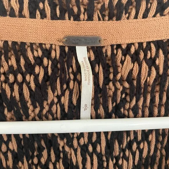Free People Black and Brown Geometric Cardigan - Picture 2 of 6